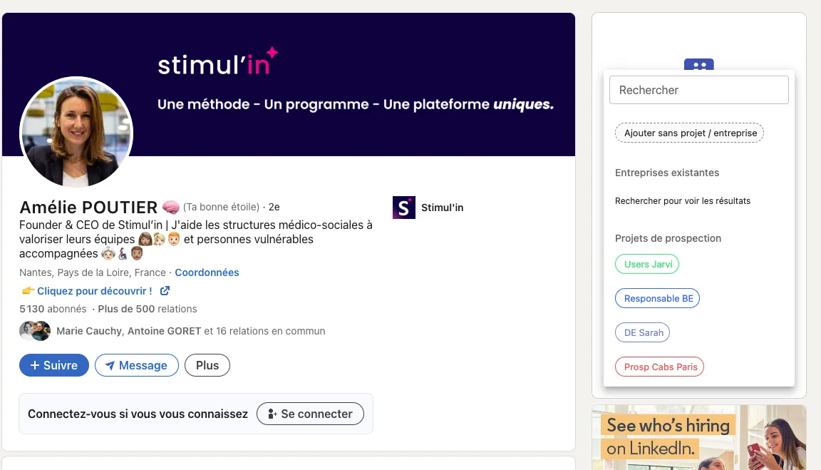 Ajout profil jarvi dans un projet