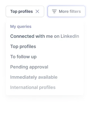 Saved searches shared with the team