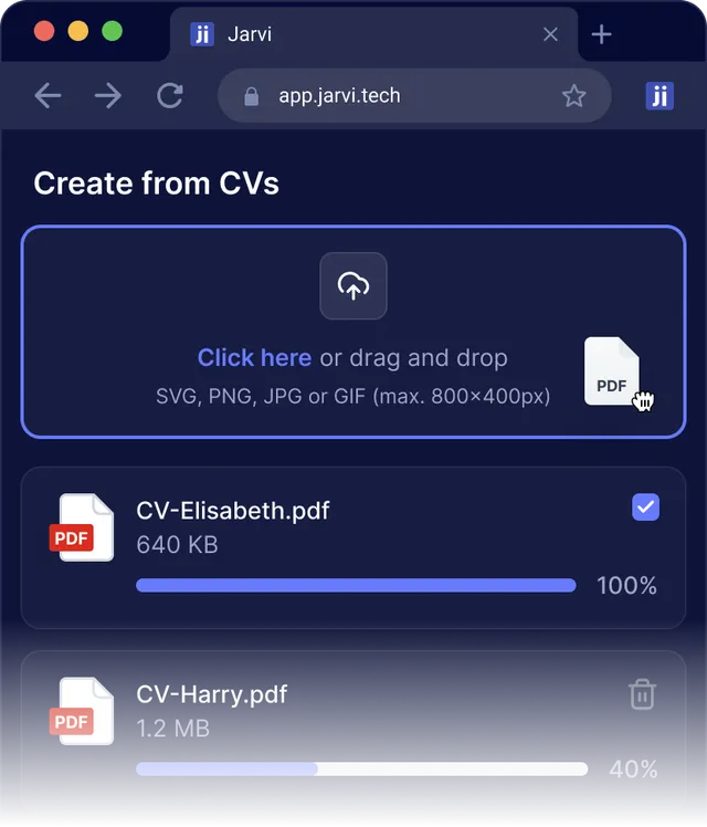 Import from a resume / CV database