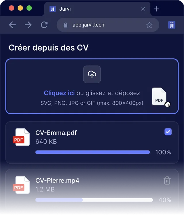 Importer depuis une CVthèque