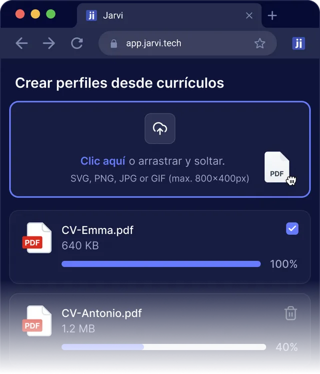 Importa desde una base de datos de currículums