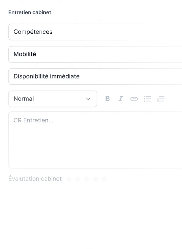 Personnalisation des formulaires, des entretiens