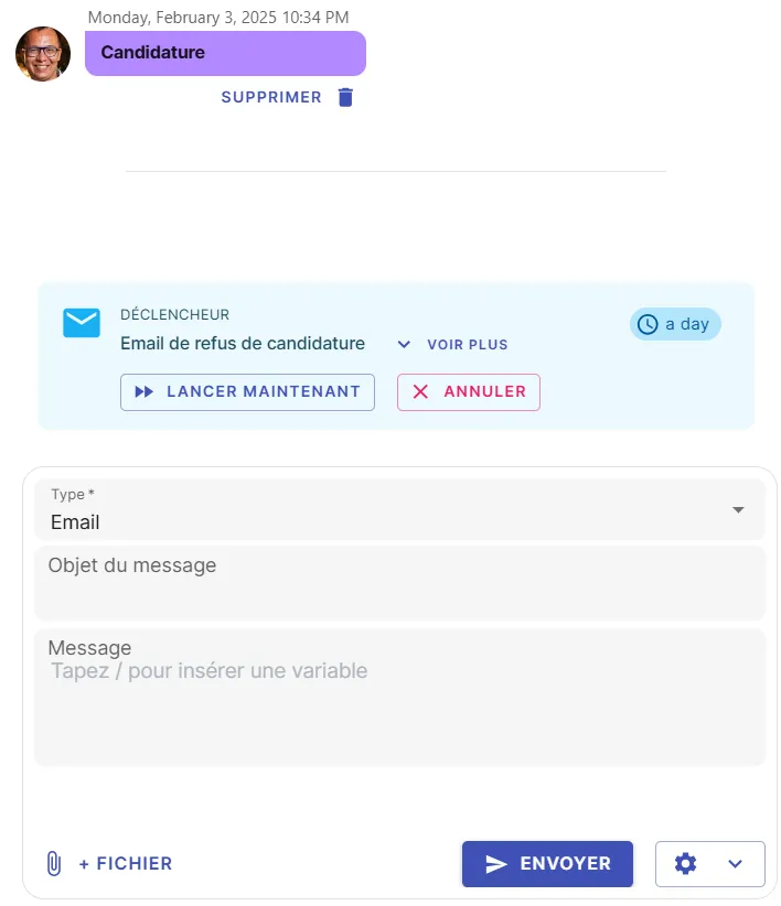 Prévisualiser un déclencheur à venir