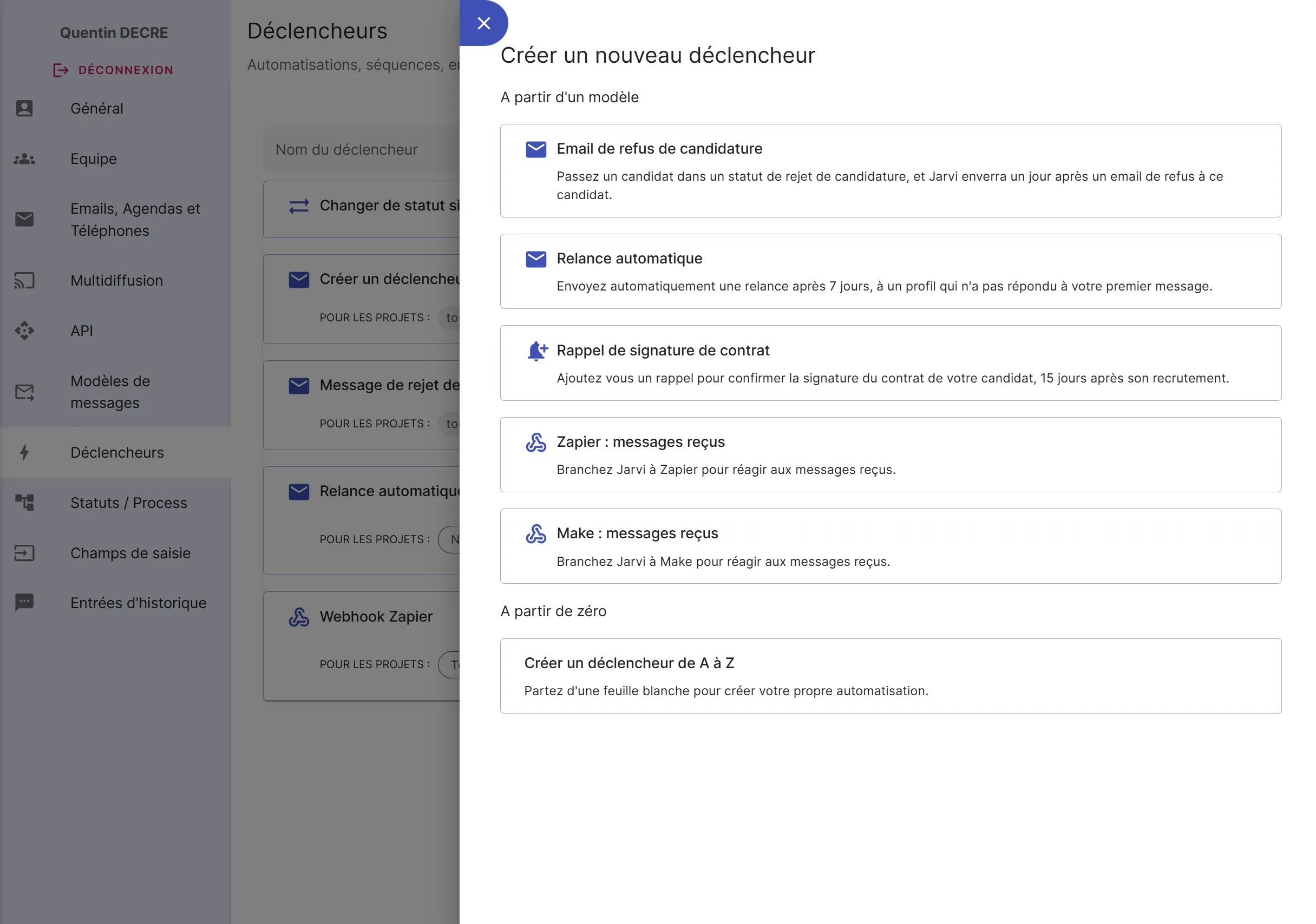 Exemples d'utilisation des déclencheurs