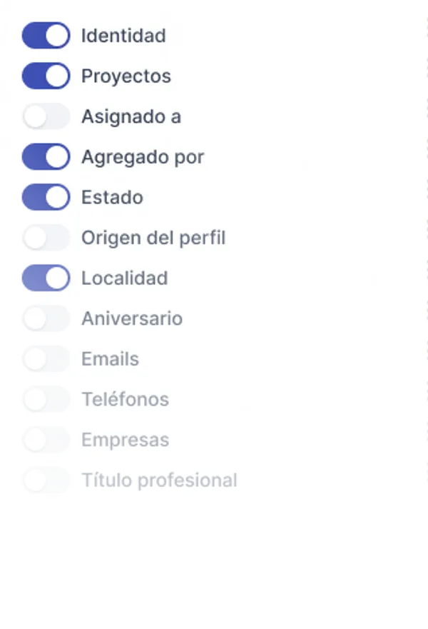 Personalización de la información a mostrar