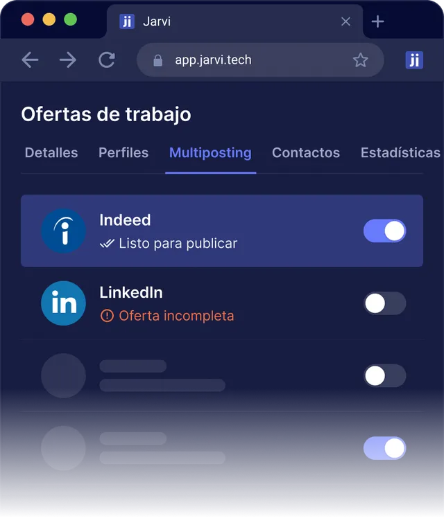 Publicación de ofertas